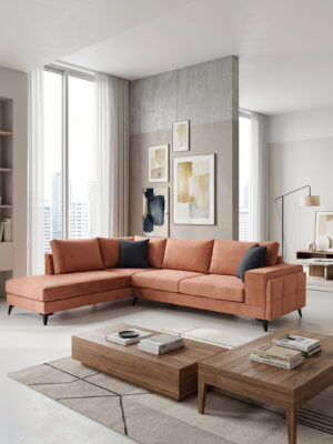 Γωνιακός καναπές Siena-Portokali-Δεξιά