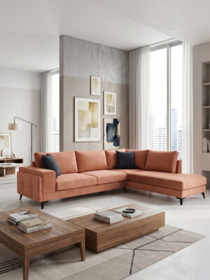 Γωνιακός καναπές Siena-Portokali-Αριστερή