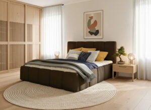 Κρεβάτι Edvi-180 x 200-Kafe-Με μηχανισμό ανύψωσης