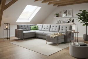 Γωνιακός καναπές Amelion Plus-Γκρι Ανοιχτό